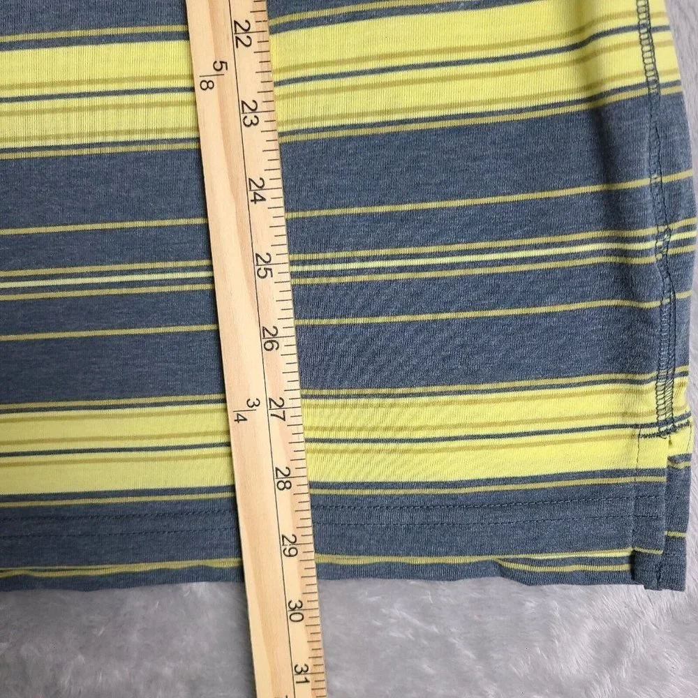 Nike Dri-Fit Tennis Polo Shirt Mens Size X-Large Yellow Grey Striped Pullover - Picture 9 of 10